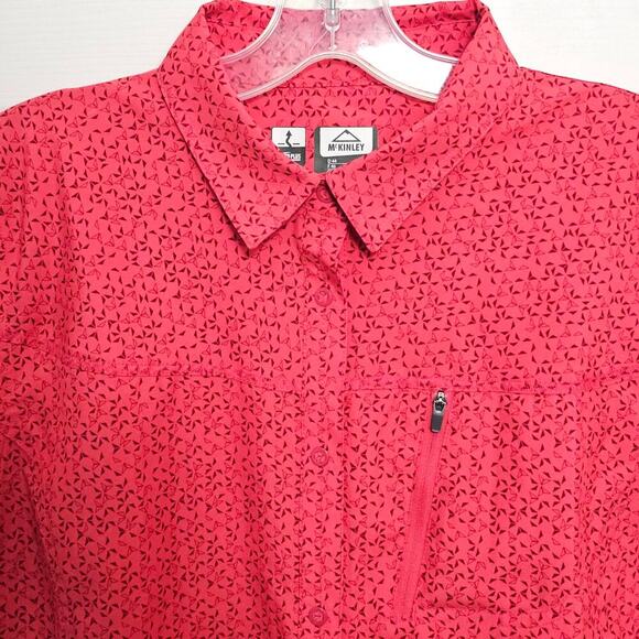 McKinley Womens Outdoor Shirt XL Pink Hiking Active Sport Pocket Moisture Wick - Picture 3 of 9